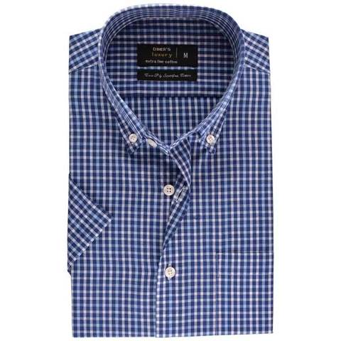 FORMAL CHECK SHIRT SKU: AD17717-N-BLUE (HALF SLEEVE)